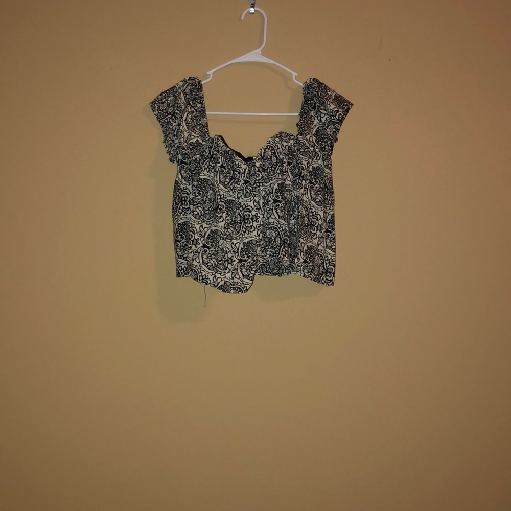 Cropped off the shoulder top